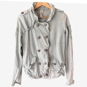 Mur mur Light Green Double Breasted Rhinestone Embellished Jacket Women's M